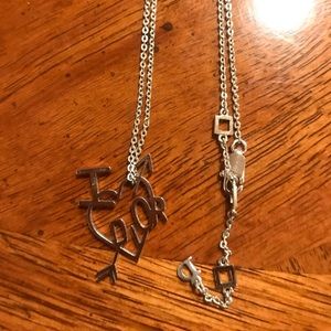 Dior love silver  necklace. Heart & “Dior”